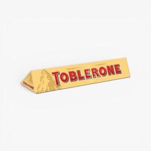 The Flowercart Toblerone 100g bar with milk chocolate, nougat, almonds, and honey.