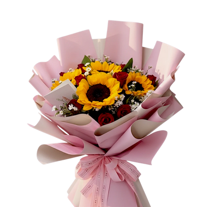 Velvet Magnolia Sunflower Bouquet