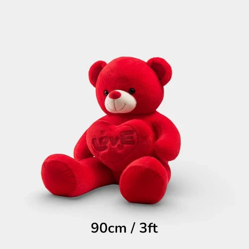 3ft red plush bear
