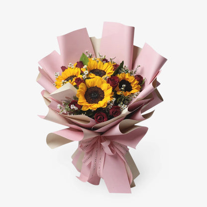 Velvet Magnolia Sunflower Bouquet