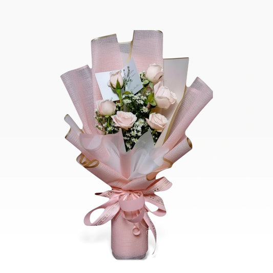 Vivian Six Pink Rose Bouquet