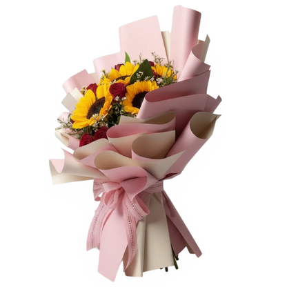 Velvet Magnolia Sunflower Bouquet