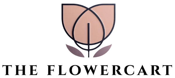 Logo of The Flowercart with a stylized flower design on a white background