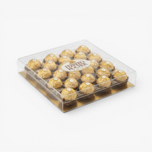 The Flowercart Ferrero Rocher 24pcs box of chocolates with hazelnut filling and gold foil wrappers.